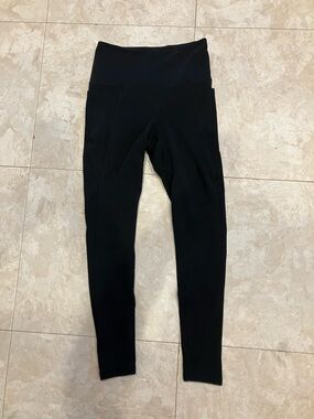 Danskin Black Performance Leggings with Subtle Logo